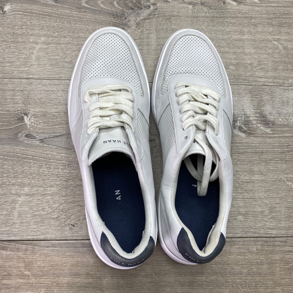 Cole Haan Shoes Grand Crosscourt Mens 11.5 White Leather Sneakers C33987 Navy - Picture 5 of 10